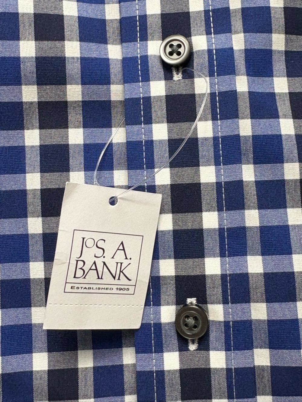 NWT Jos A Bank Traveler Collection Blue Gingham Check Dress Shirt • 2X • $100 - Picture 12 of 13